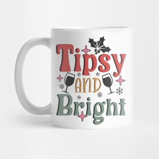 Tipsy and Bright Retro Funny Christmas 2023 Mug